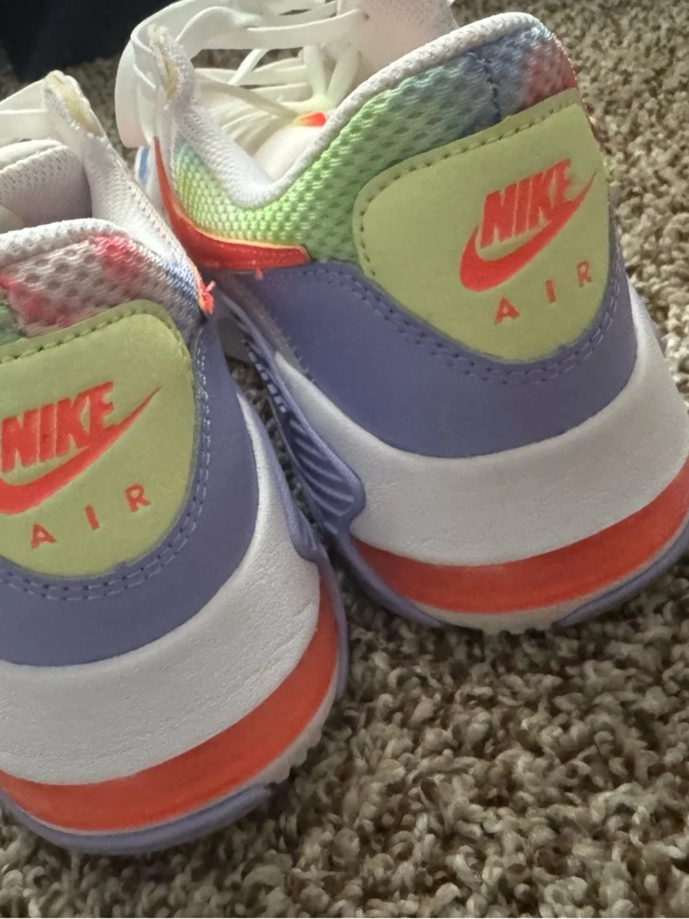 Nike Air Max Sneakers with Coral Swoosh and Rainbow Mesh - Picture 7 of 8